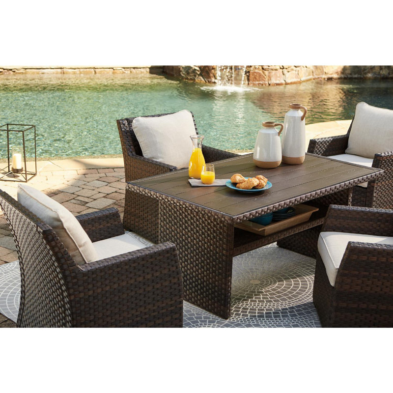 Sol 72 Outdoor™ Zora Rectangular 4 Person Outdoor Dining Set with